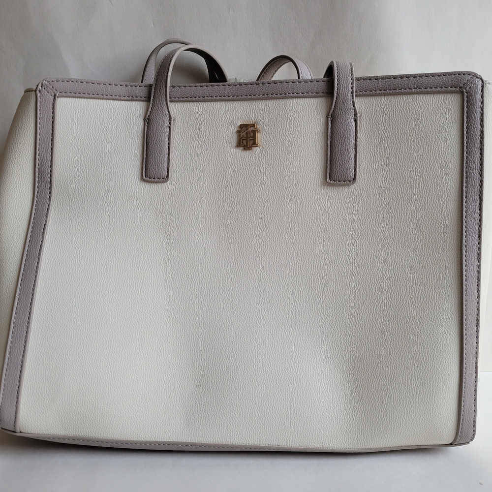 White and Gray Tommy Hilfiger Women's Bag